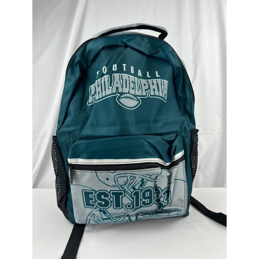 Philadelphia Football Backpack Unisex OSFA Teal Gray EST 1933 School Bag NWOT